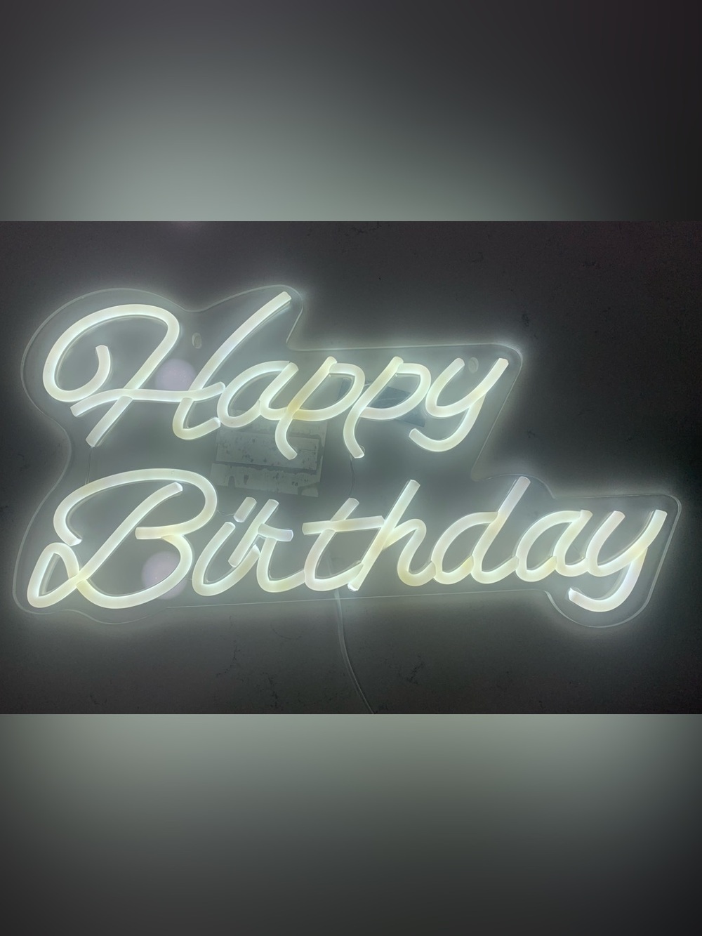 LED 'Happy Birthday' Neon Sign in White - Unbranded